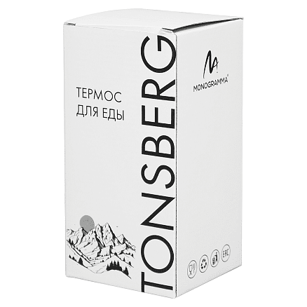 Термос для еды Tonsberg, 620 мл, металлический, черный, матовый