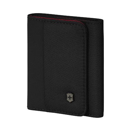 Бумажник VICTORINOX Travel Essentials Tri-Fold Wallet, чёрный, полиэстер, 9x2x10 см