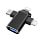 Переходник (адаптер) OTG 4 в 1 (micro USB, Lightning, Type C, USB A, speed up to 5 gigabit_ЧЕРНЫЙ