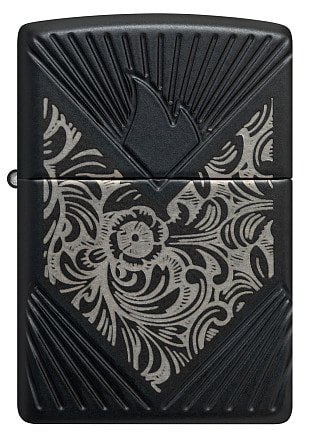 Зажигалка ZIPPO Armor® с покрытием Black Matte, латунь/сталь, чёрная, матовая, 38x13x57 мм