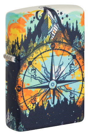 Зажигалка ZIPPO Compass с покрытием Glow In The Dark Green, латунь/сталь, разно