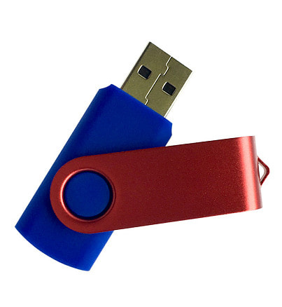 Флеш накопитель USB 2.0 Twister 16GB, пластик Софт Тач/металл, синий/красный
