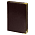 Ежедневник полудатированный Classic Pristine Gold А5, темно-коричневый  с золотом, с металлическими уголками, в твердой обложке с поролоном_темно-коричневый/золото