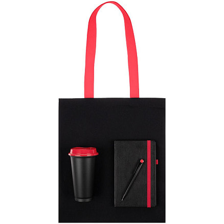 Набор Velours Bag, черный с красным