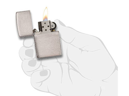 Зажигалка ZIPPO Armor™ c покрытием Brushed Chrome, латунь/сталь, серебристая, матовая, 38x13x57 мм
