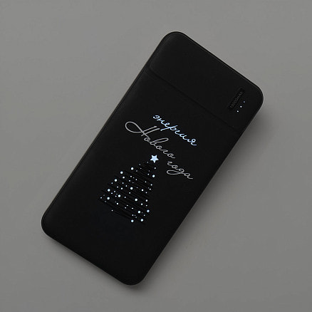 Универсальный аккумулятор Flash 10 (10000 мАч) с подсветкой и soft touch,синий,13,7х6,87х1,55 мм
