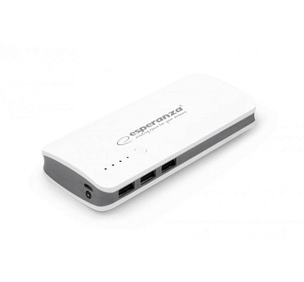 Портативное зарядное устройство Esperanza Radium, пластик, белый/серый, 8000 mAh