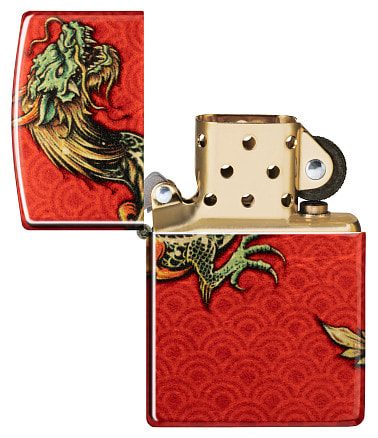 Зажигалка ZIPPO Dragon Design с покрытием 540 Tumbled Brass, латунь/сталь, разно