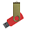 Флеш накопитель USB 2.0 Twister Сolor Mix 16GB, пластик Софт Тач/металл, красный/оливковый_КРАСНЫЙ 11