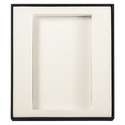 Коробка подарочная, размер 16*14*2 см, Solution Superior Linen, черная, бежевый ложемент с прямоугольной вырубкой