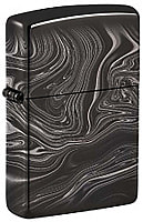 Зажигалка ZIPPO Marble Pattern с покрытием High Polish Black, латунь/сталь, чёрная, 38x13x57 мм