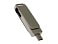 USB-флешка на 16 Гб поворотный механизм 2 в 1, c дополнительным разъемом Type-C с одноцветным металлическим клипом, серый small_img_2