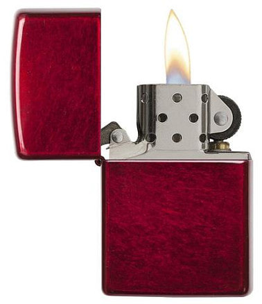 Зажигалка ZIPPO Classic с покрытием Candy Apple Red™, латунь/сталь, красная, глянцевая, 38x13x57 мм