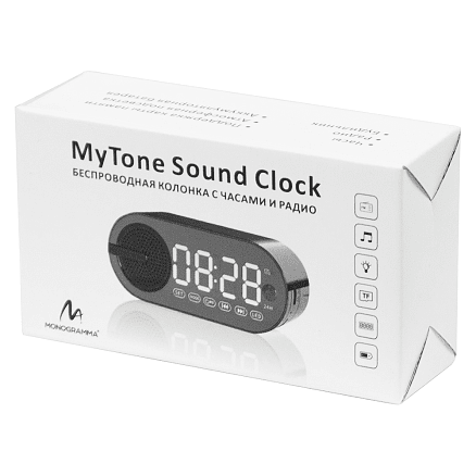 Колонка беспроводная MyTone  Sound Clock c часами, черная
