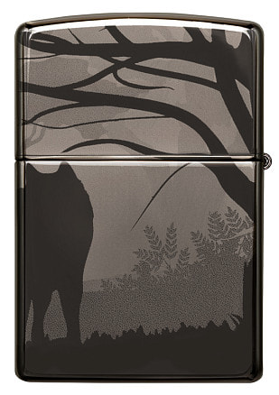 Зажигалка ZIPPO Classic с покрытием Black Ice®, латунь/сталь, чёрная, глянцевая, 38x13x57 мм