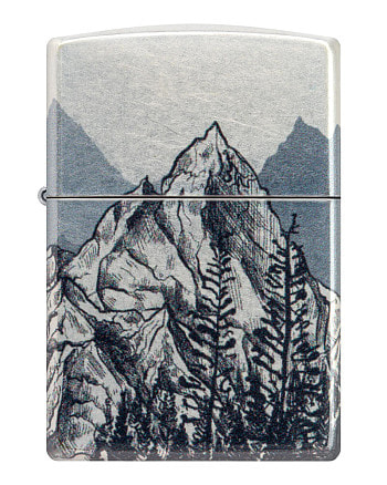 Зажигалка ZIPPO Mountain Sketch с покрытием 540 Tumbled Chrome, латунь/сталь, разно