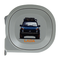 Рулетка Tools Standart Print Sample Lada, 5 метров, серая, пластиковая, с ремешком