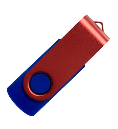 Флеш накопитель USB 2.0 Twister 16GB, пластик Софт Тач/металл, синий/красный