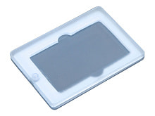 Пластиковая упаковка CARD-BOX, прозрачная, белого цвета.