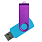 Флеш накопитель USB 2.0 Twister Сolor Mix 16GB, пластик Софт Тач/металл, голубой/фиолетовый_ГОЛУБОЙ 5