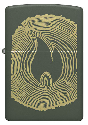 Зажигалка ZIPPO Wood Ring с покрытием Green Matte, латунь/сталь, зеленая, матовая, 38x13x57 мм
