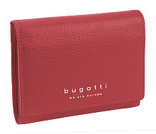 Кошелёк женский BUGATTI Linda, красный, натуральная воловья кожа, 12х3х9,5 см