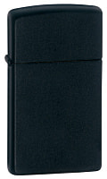 Зажигалка ZIPPO Slim® с покрытием Black Matte, латунь/сталь, чёрная, матовая, 29x10x60 мм