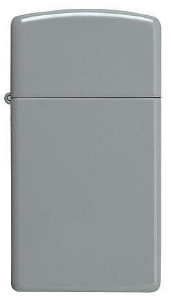 Зажигалка ZIPPO Slim® с покрытием Flat Grey, латунь/сталь, серая, глянцевая, 29x10x60 мм
