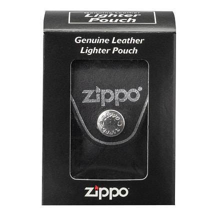 Чехол ZIPPO для широкой зажигалки, с петлёй, натуральная кожа, чёрный