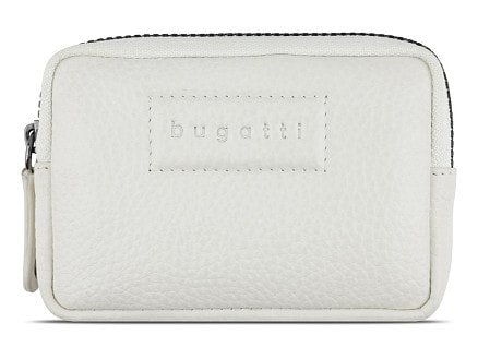 Ключница BUGATTI Elsa, с защитой данных RFID, белая, воловья кожа/полиэстер, 11х2х7 см