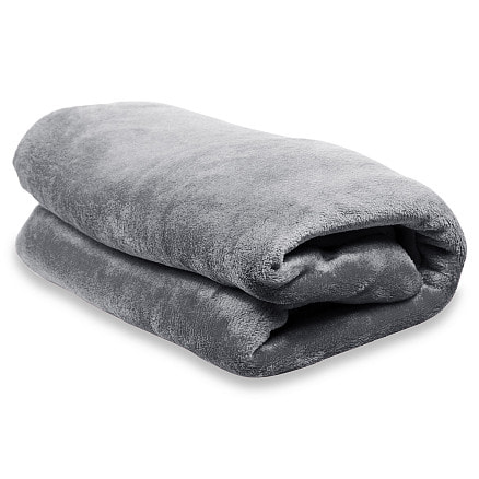 Плед мягкий флисовый Super Soft  Comfort, 125*150 см, серый, в подарочной белой крафтовой коробке с окошком
