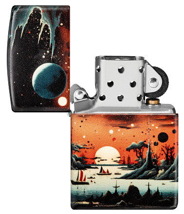 Зажигалка ZIPPO Galactic Landscape Design с покрытием 540 Matte, латунь/сталь, разно