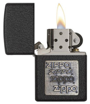 Зажигалка ZIPPO Classic с покрытием Black Crackle™, латунь/сталь, чёрная, матовая, 38x13x57 мм