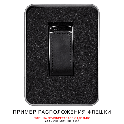 Футляр Shine для флеш накопителя металлический, размер 11,5*8,5 см, серебристый