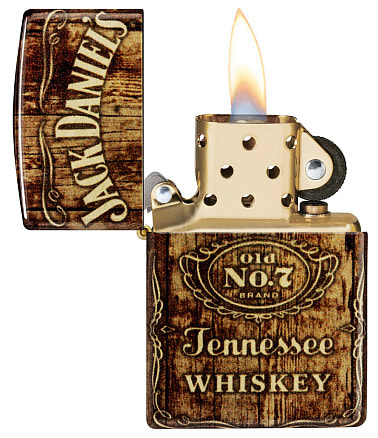 Зажигалка ZIPPO Jack Daniel's с покрытием 540 Tumbled Brass, латунь/сталь, разно