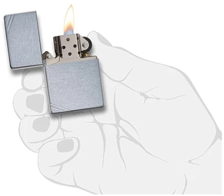 Зажигалка ZIPPO Vintage с покрытием Street Chrome™, латунь/сталь, серебристая, матовая, 38x13x57 мм