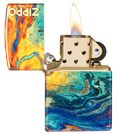 Зажигалка ZIPPO Classic с покрытием 540 Tumbled Brass, латунь/сталь, разно
