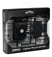 Набор ZIPPO Jack Daniels®: зажигалка с покрытием Black Matte и кожаный чехол в подарочной коробке