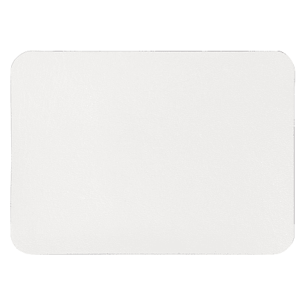 Шеврон Rectangle Cowhide размер 50*70 мм, белый, со скругленными углами