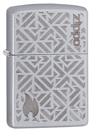Зажигалка ZIPPO с покрытием Satin Chrome, латунь/сталь, серебристая, матовая, 38x13x57 мм