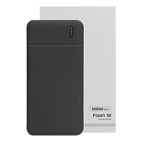 Универсальный аккумулятор Flash 10 (10000 мАч) с подсветкой и soft touch,черный,13,7х6,87х1,55мм