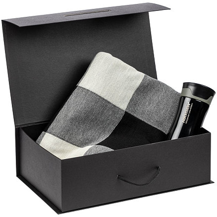 Подарочная коробка, размер 39*26,3*11 см, Solution Prestige Big Case Soft с магнитным клапаном и ручкой , черная