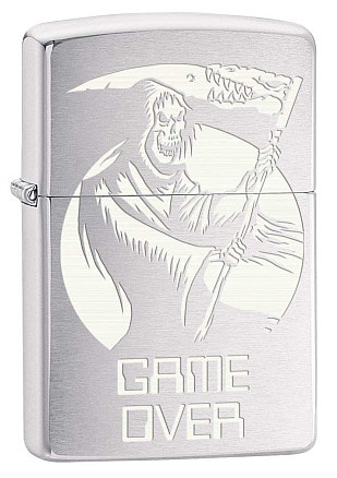 Зажигалка ZIPPO с покрытием Brushed Chrome, латунь/сталь,серебристая, 38x13x57 мм