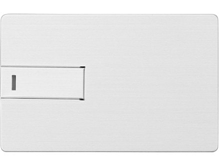 Флеш-карта USB 2.0 16 Gb в виде металлической карты Card Metal, серебристый