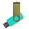Флеш накопитель USB 2.0 Twister Сolor Mix 16GB, пластик Софт Тач/металл, бирюзовый/оливковый_БИРЮЗОВЫЙ 12