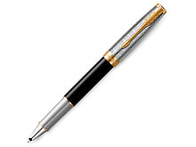 Ручка-роллер Parker Sonnet Premium Refresh BLACK GT, стержень: F, цвет чернил: black, в подарочной упаковке