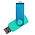 Флеш накопитель USB 2.0 Twister Сolor Mix 16GB, пластик Софт Тач/металл, бирюзовый/голубой_бирюзовый 9