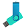 Флеш накопитель USB 2.0 Twister Сolor Mix 16GB, пластик Софт Тач/металл, бирюзовый/голубой_БИРЮЗОВЫЙ 9