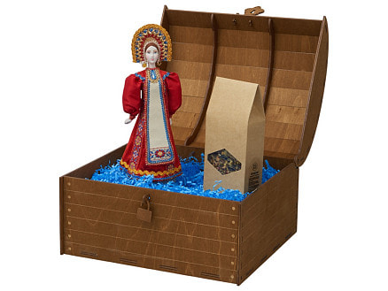 Подарочный набор: кукла, чай Малина с мятой, красный