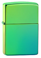 Зажигалка ZIPPO Classic с покрытием High Polish Teal, латунь/сталь, зелёная, глянцевая, 38x13x57 мм